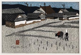 KIYOSHI SAITO Two color woodcuts.